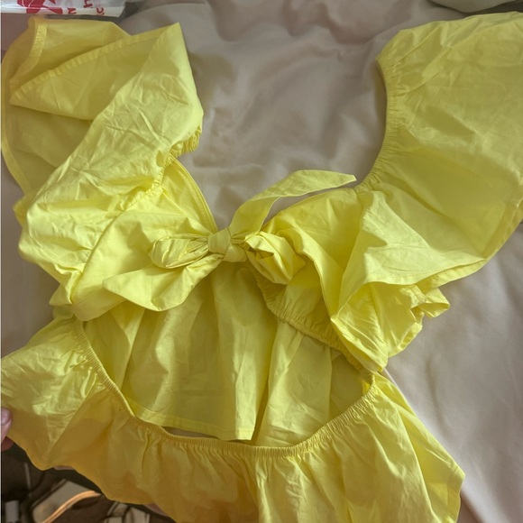 Yellow Ruffled Blouse - Picture 2 of 2
